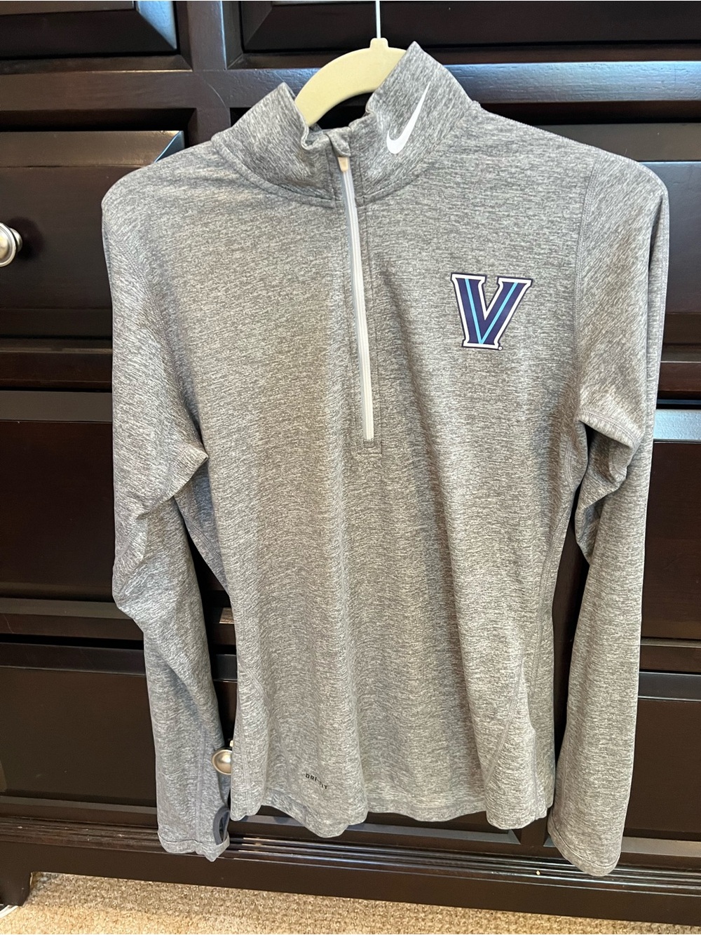 Villanova Nike Heather Gray Dri-FIT Quarter Zip Pullover